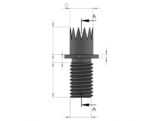 Punch Toothed Serrated Knives with Female thread